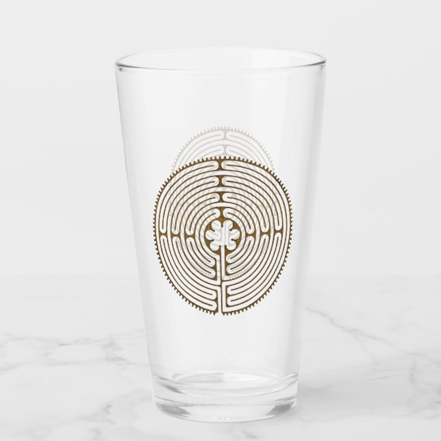 Chartres Labyrinth - Spiritual Symbol Antique 1 Glass (Front)