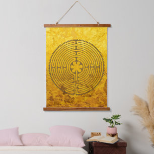 Chartres Labyrinth - Spiritual Symbol Antique 1 Hanging Tapestry