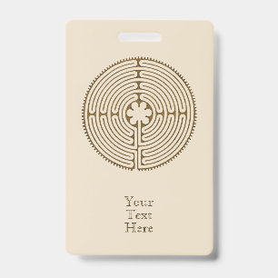 Chartres Labyrinth - Spiritual Symbol Antique 1 ID Badge