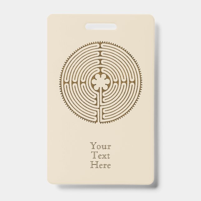 Chartres Labyrinth - Spiritual Symbol Antique 1 ID Badge (Front)