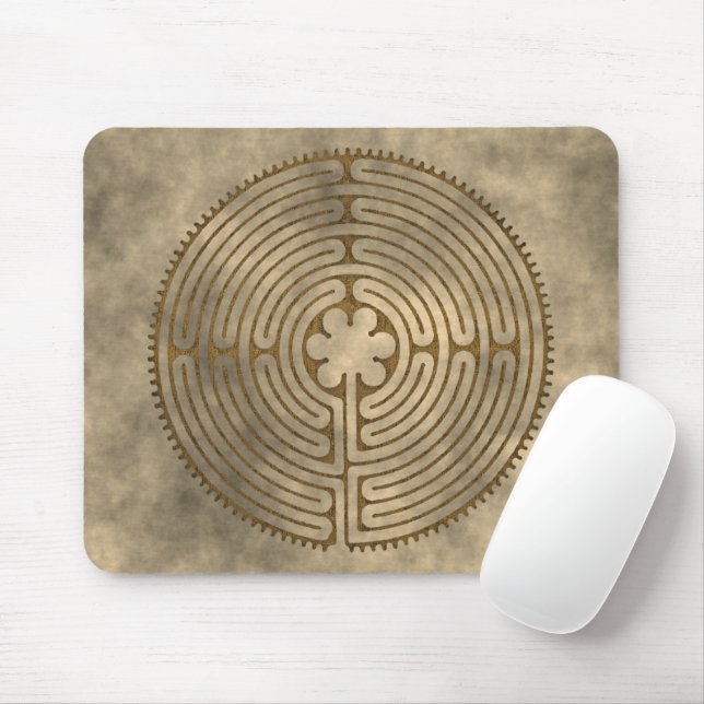 Chartres Labyrinth - Spiritual Symbol Antique 1 Mouse Mat (With Mouse)