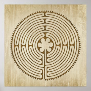 Chartres Labyrinth - Spiritual Symbol Antique 1 Poster