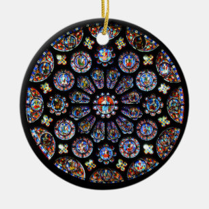 Chartres Rose Window Ceramic Tree Decoration