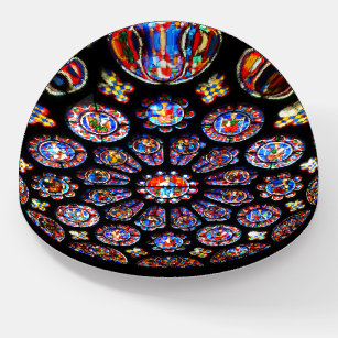 Chartres Rose Window (Enhanced Colour) Paperweight