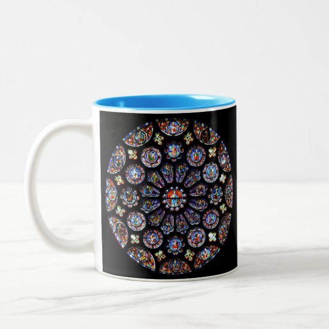 Chartres Rose Window Two-Tone Coffee Mug (Left)