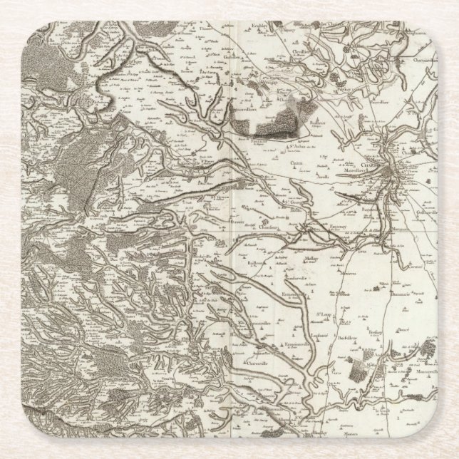 Chartres Square Paper Coaster (Front)