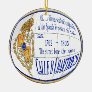 Chartres Tile Round Ceramic Tree Decoration