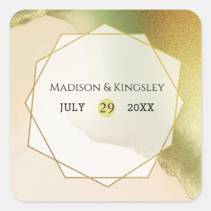 Chartreuse Abstract 💚✨ Amazing Wedding Square Sticker