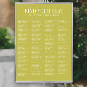 Chartreuse Alphabetical Wedding Seating Chart