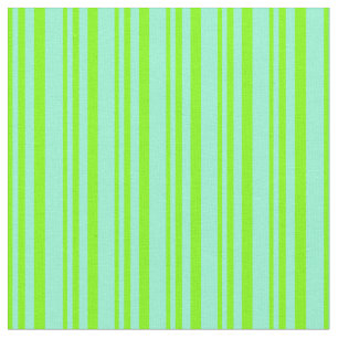 Chartreuse and Aquamarine Coloured Striped Pattern Fabric
