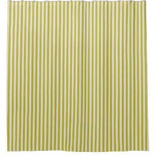 Chartreuse and Cream Simple Striped Pattern Shower Curtain