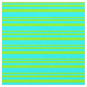 Chartreuse and Cyan Lines Pattern Fabric