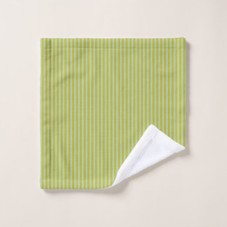 Chartreuse and Pistachio Green Stripes Wash Cloth