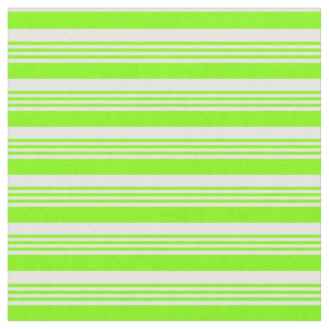 Chartreuse and White Lines/Stripes Pattern Fabric (Close Up)
