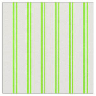 Chartreuse and White Lines/Stripes Pattern Fabric