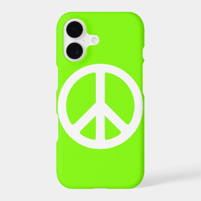 Chartreuse and White Peace Sign (Back)