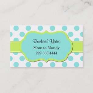 Chartreuse & Aquamarine Mummy Play Date Card
