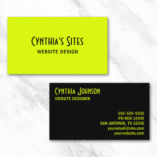 Chartreuse & Black Business Card