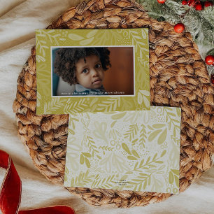 Chartreuse Bramble   Festive Botanical Photo Holiday Card