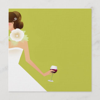 Chartreuse Bridal shower wine invitations