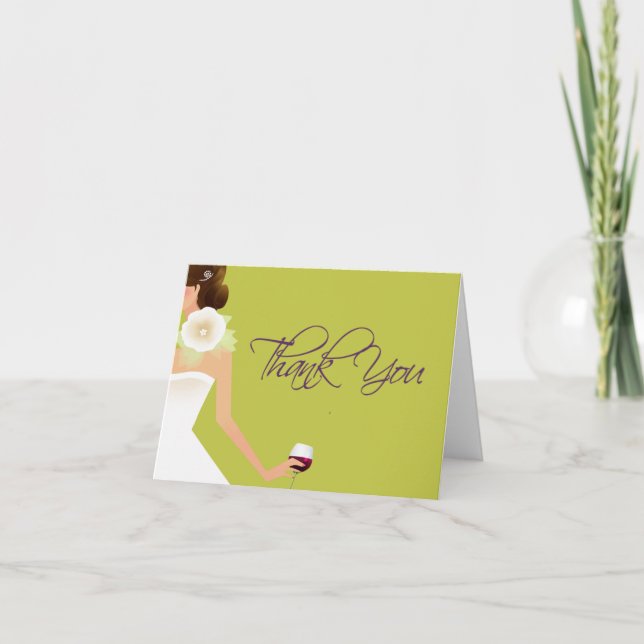 Chartreuse Bridal shower wine Thank you (Front)