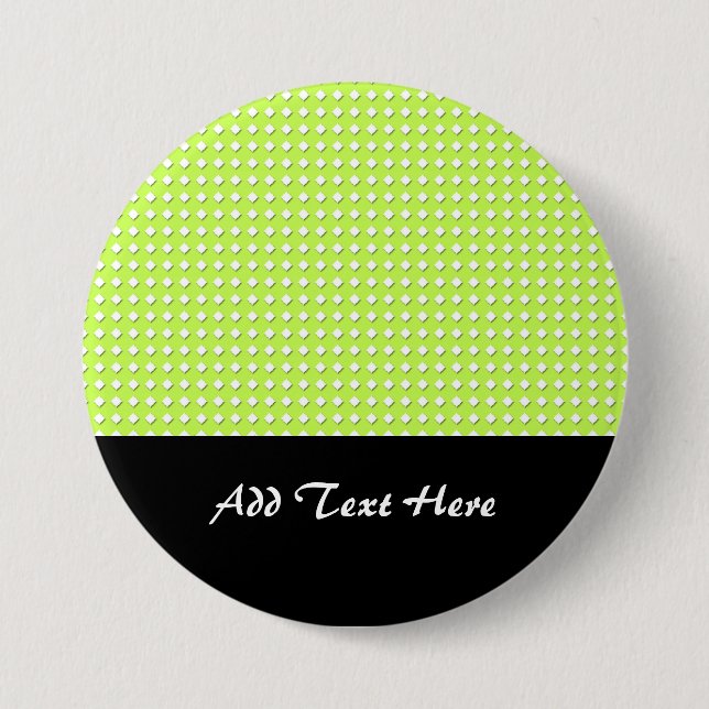 Chartreuse Bright Lime Green Pattern - Diamonds 7.5 Cm Round Badge (Front)