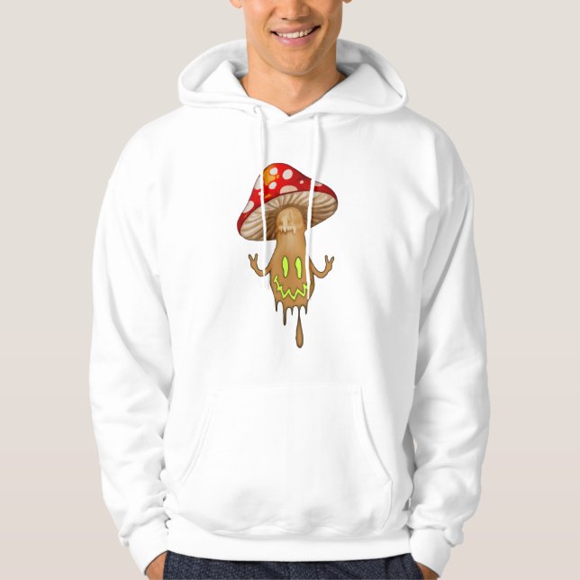 Chartreuse Eyes Cute Mushroom Hooded Sweatshirt  (Front)