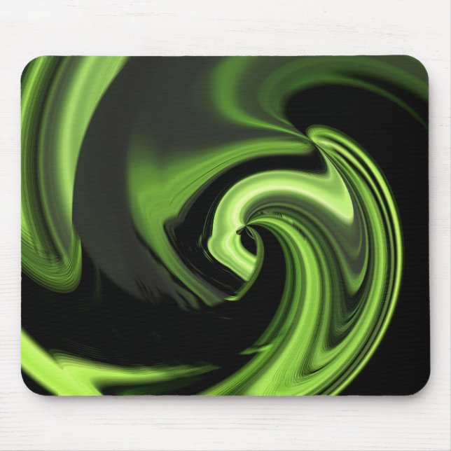 Chartreuse Green Abstract Heart Mousepad (Front)