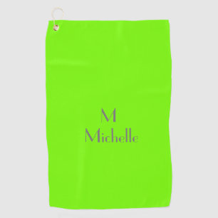 Chartreuse  green - add monogram& name golf towel