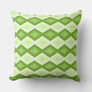 Chartreuse green diamond pattern cushion