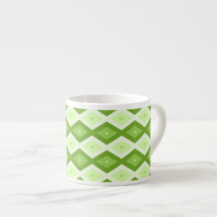 Chartreuse green diamond pattern espresso cup