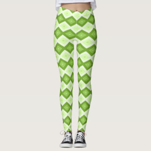 Chartreuse green diamond pattern leggings