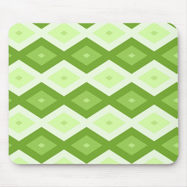 Chartreuse green diamond pattern mouse mat (Front)