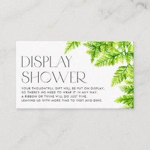 Chartreuse Green Fern Leaves Display Shower Enclosure Card