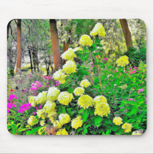 Chartreuse Green Limelight Hydrangea Garden Mouse Mat