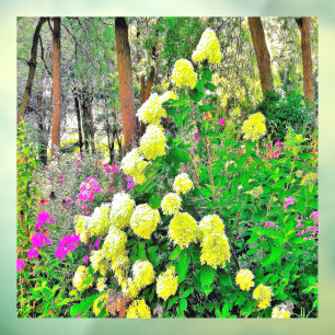 Chartreuse Green Limelight Hydrangea Garden Window Cling