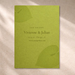 Chartreuse Green Modern Minimalist Trendy Wedding Save The Date