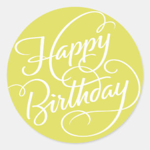 CHARTREUSE HAPPY BIRTHDAY   STICKER