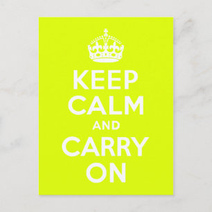 Chartreuse  Keep Calm and Carry On Postcard