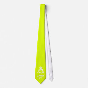 Chartreuse  Keep Calm and Carry On Tie