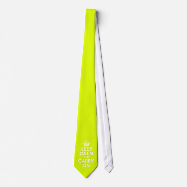 Chartreuse  Keep Calm and Carry On Tie (Front)