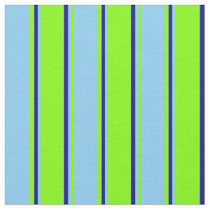 Chartreuse, Light Sky Blue, and Dark Blue Coloured Fabric