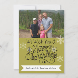 Chartreuse Merry Christmas Photo Holiday Card