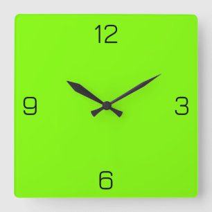 Chartreuse (Neon Green) 7FFF00 Colour - Name Optio Square Wall Clock