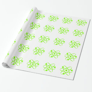 Chartreuse, Neon Green Atom Wrapping Paper
