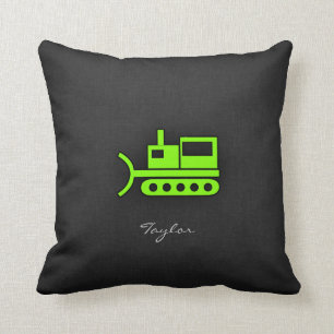 Chartreuse, Neon Green Bulldozer Cushion