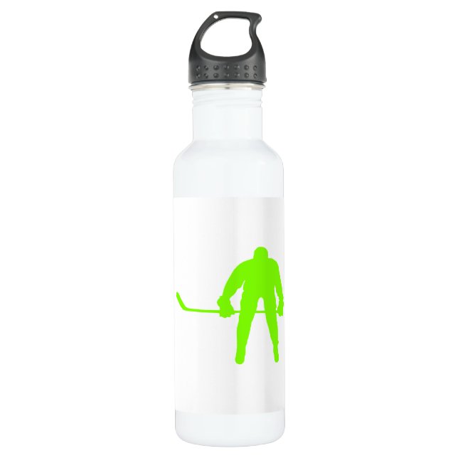 Chartreuse, Neon Green Hockey 710 Ml Water Bottle (Front)