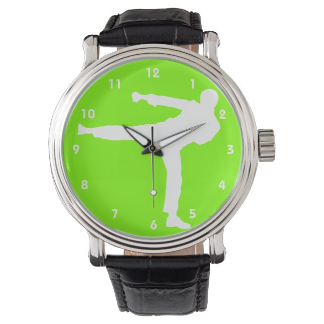 Chartreuse, Neon Green Martial Arts Watch (Front)