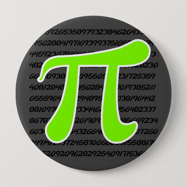 Chartreuse, Neon Green Pi symbol 10 Cm Round Badge (Front)