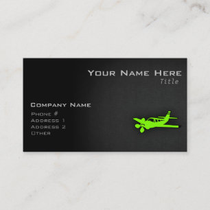 Chartreuse, Neon Green Plane Business Card